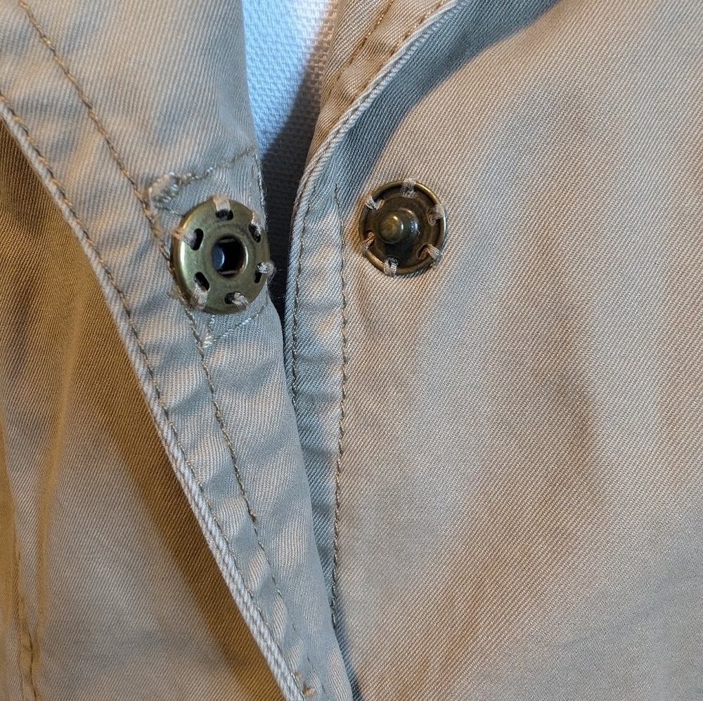 Ann Taylor Brushed Khaki Cargo Summer Jacket Casual Blazer Size L - Picture 12 of 14